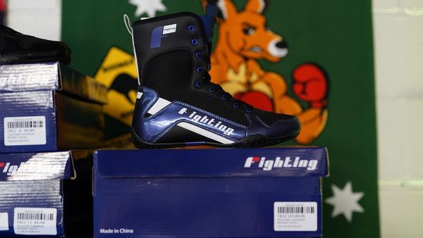 Fighting S2 GEL Superior Boxing Shoes - Black/Blue (Size 10.5)