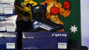 Fighting  S2 GEL Superior Boxing Shoes - Black/Blue (Size 8)